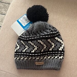 Columbia Black and Gray Chevron Pom-Pom Hat